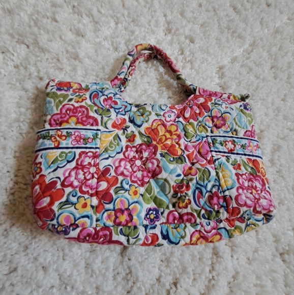 Vera Bradley Red and Pink Satchel Bag with Quilted Floral‎ Design - Picture 1 of 8